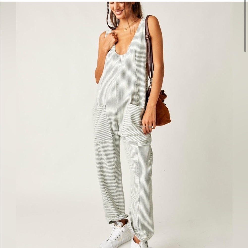 We the Free High Roller Jumpsuit Railroad Stripe